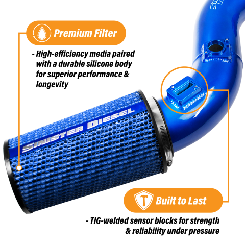 Image 2: Sinister Diesel Cold Air Intake for 2007.5-2012 Dodge/Ram Cummins 6.7L